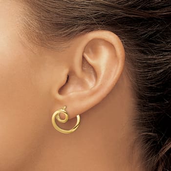 14k Yellow Gold Polished Circle Earrings