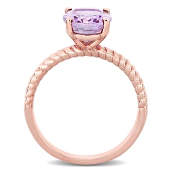 2.37ctw Rose de France Amethyst 14k Rose Gold Ring