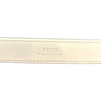 Fendi FF Studded Skinny Ivory Latte Belt Size 85
