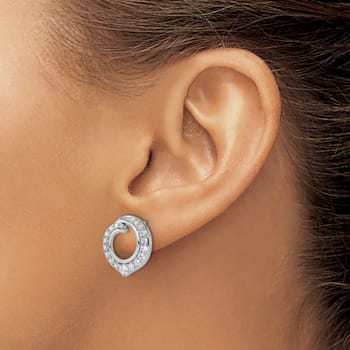 Rhodium Over 14K White Gold Lab Grown Diamond SI1/SI2, G H I, Circle
Post Earrings