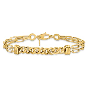 14k Yellow Gold Polished Fancy Link Bracelet