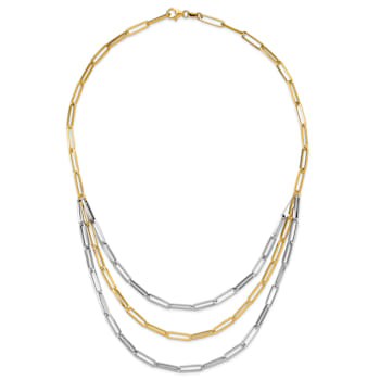 14K Two-tone Polished Fancy Link Necklace
