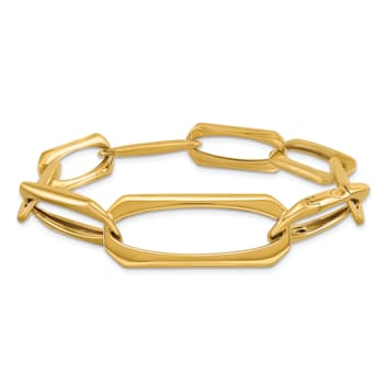 18K Yellow Gold Fancy Oval Link 8 inch Bracelet