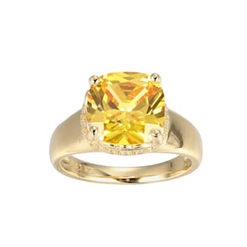Yellow And White Cubic Zirconia 18k Yellow Gold Over Silver November
Birthstone Ring 7.10ctw
