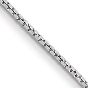 Rhodium Over 14k White Gold 0.9mm Solid Box 14 Inch Chain