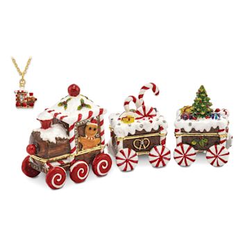 CANDY CANE Train Trinket Box