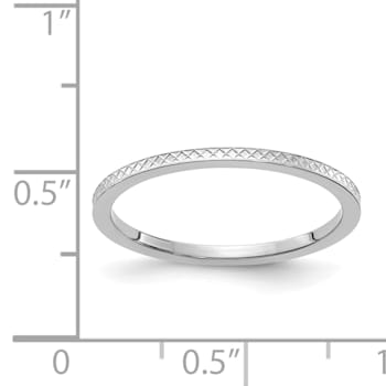 14K White Gold 1.2mm Criss-Cross Pattern Stackable Expressions Band