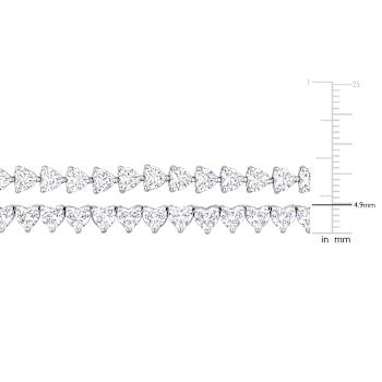 Created White Sapphire Sterling Silver Tennis Necklace and Bracelet 41.20ctw