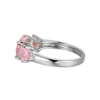 Pink Cubic Zirconia Platinum Over Sterling Silver October Birthstone
Ring 5.62ctw