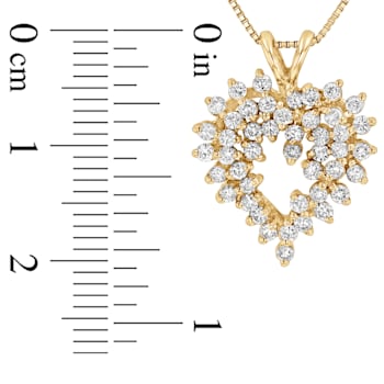 0.65ctw Diamond Heart Pendant with chain in 14k Yellow Gold