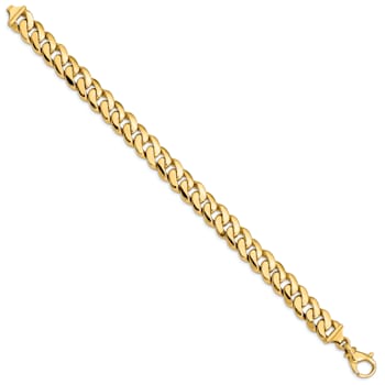14K Yellow Gold 10.75mm Hand-Polished Fancy Link Bracelet