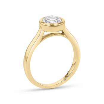 1.00ct Lab Grown Diamond Bezel Set Ring in 14k Yellow Gold
