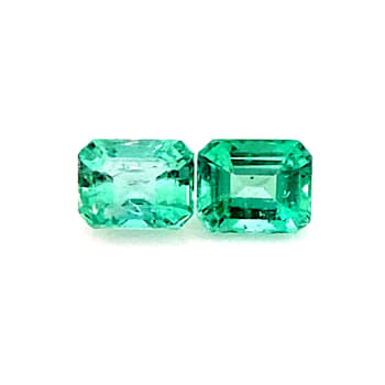 Ethiopian Emerald 5x4mm Emerald Cut Matched Pair 0.75ctw