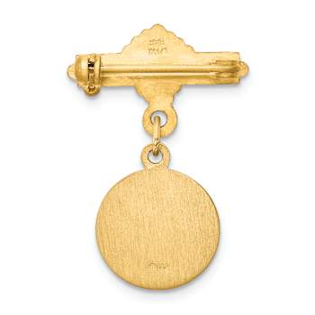 14k Yellow Gold Satin Holy Family Medal Pin