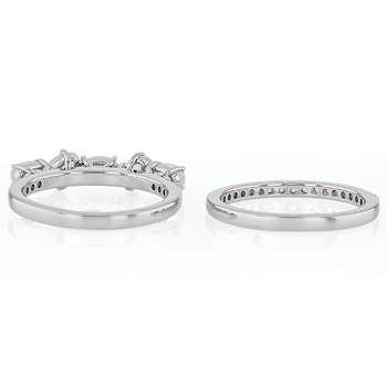Opal And Zircon Stackable Ring Set In Sterling Silver 1.09ctw