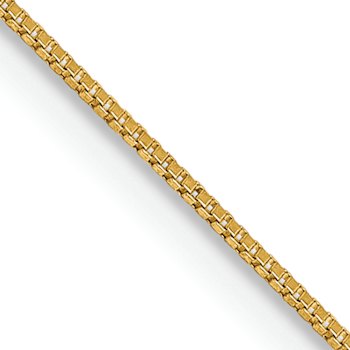 14k Yellow Gold 0.5mm Solid Box 26 Inch Chain