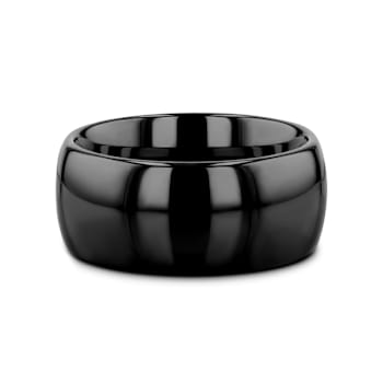 RAVEN Domed Black Tungsten Wedding Band 10mm