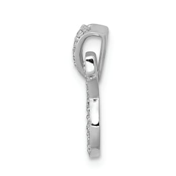 Rhodium Over 14K White Gold Diamond Taurus Zodiac Pendant