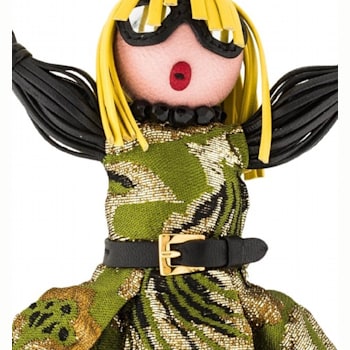 Prada Trick Pelle Felce Green Dress Jasmine Doll Keyring Key Charm