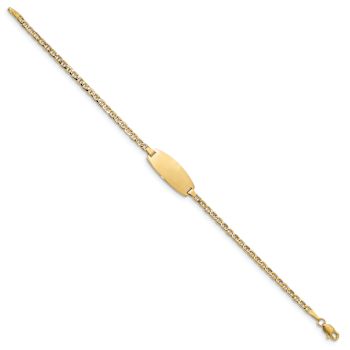 14k Yellow Gold Oval Mariner Link ID Bracelet