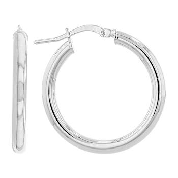 Set Of 3 Tube Hoop Earrings In Platinum Over Bronze