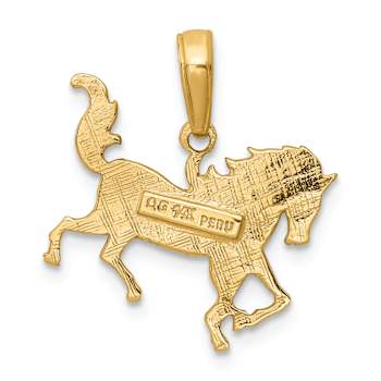 14K Yellow Gold Horse Pendant