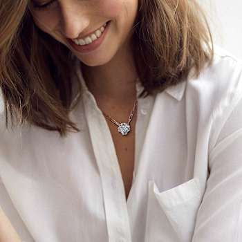 3.88ctw Sky Blue Topaz and Diamond Accent Floral Heart Paperclip Chain
Sterling Silver Necklace