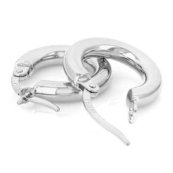 Polished Hoop Earrings In Sterling Silver 0.65 Inch