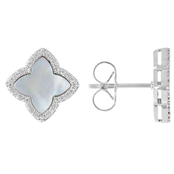 Clover Mother-Of-Pearl And Sapphire Earrings