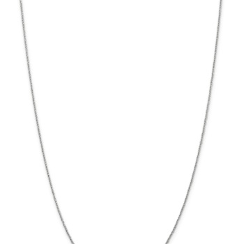 Rhodium Over 14k White Gold 1.1mm Solid Rope 22 Inch Chain