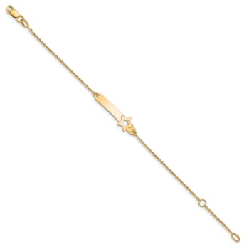 14k Yellow Gold Children's Polished Star ID Bracelet