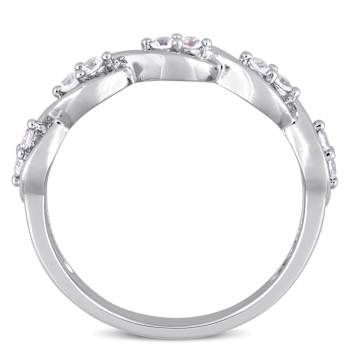 White Sapphire 14K White Gold Ring 0.30ctw