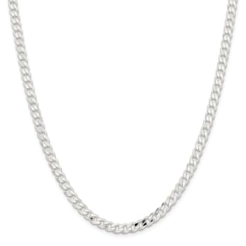 Sterling Silver 4.5mm Curb Chain Necklace
