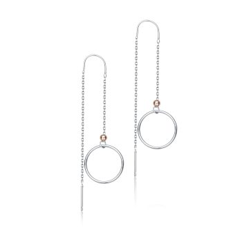Two-Tone Dangle Earrings In Sterling Silver And 18K Rose Gold Over
Sterling Silver