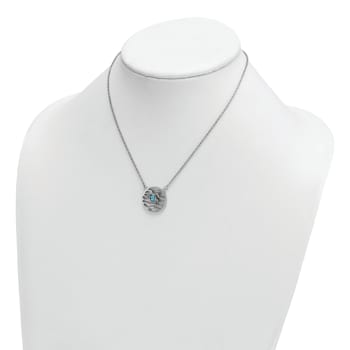 Rhodium Over Sterling Silver Crystal Sliding Turtle 15.5 Inch with 2
Inch Extension Necklace