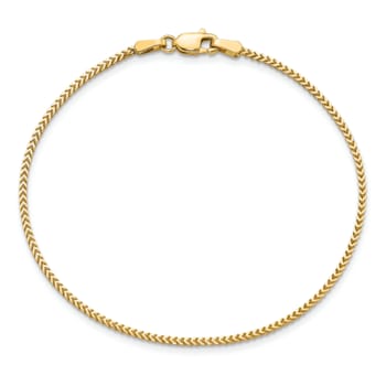 14K Yellow Gold 1mm Franco Chain Bracelet