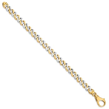 14k Yellow Gold and 14k White Gold 8mm Hand-polished Fancy Link Bracelet