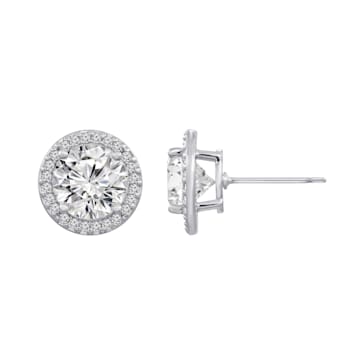 White Cubic Zirconia Platinum Over Sterling Silver Earrings 6.48ctw