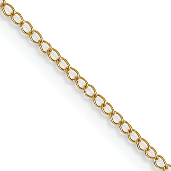 14k Yellow Gold 0.5mm Solid Curb 20 Inch Chain