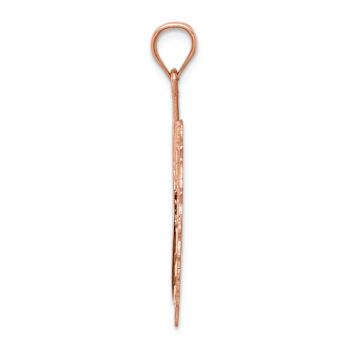 14k Rose Gold Polished Leaf Pendant