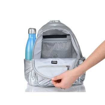 GO Dash Dot Mini Maya Backpack Handbag in Silver
