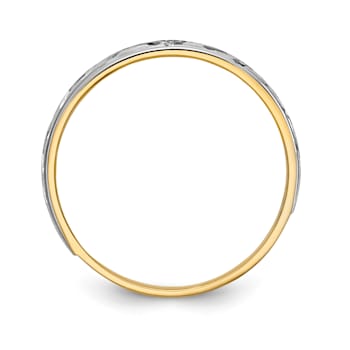 14K Yellow Gold AA Quality Mens Wedding Band
