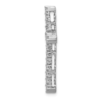Rhodium Over 14k White Gold Diamond Cross Chain Slide
