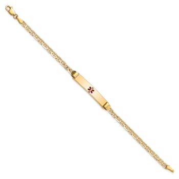 14k Yellow Gold Medical Mariner Link Child ID Bracelet