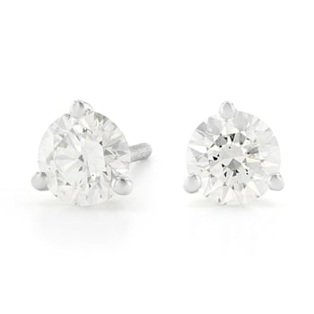 Certified White Lab-Grown Diamond H-I SI 14k White Gold Martini Stud
Earrings 1.50ctw