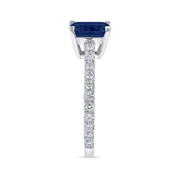 Sapphire and Diamond 14k White Gold Engagement Ring 1.36ctw