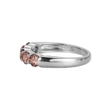Mocha Cubic Zirconia Platinum Over Sterling Silver Ring 1.55ctw