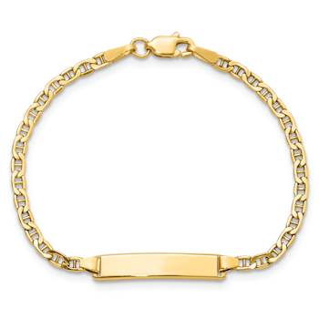 14k Yellow Gold Polished Mariner Link ID Bracelet