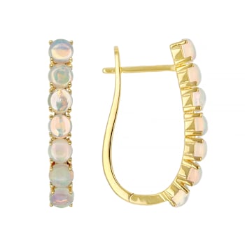 Ethiopian Opal Drop Earrings In 18K Gold Over Sterling Silver