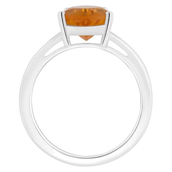 12x8mm Pear Shape Citrine Rhodium Over Sterling Silver Ring